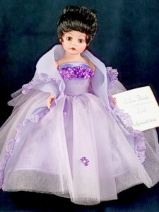 Elizabeth Taylor doll in purple dress